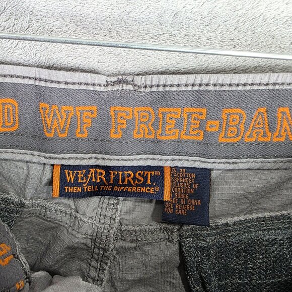 Mens WearFirst WF Gray Ripstop Cargo Shorts Free Band 11" Inseam Stretch Size 38 - Picture 3 of 11